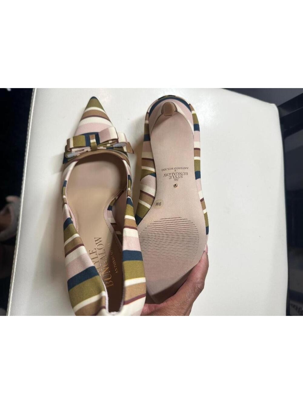 Antonio Melani x The Style Bungalow Worth Striped Bow Pumps Size 9 NWOB - Picture 5 of 5